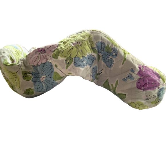 Vera Bradley Large Purple Blue Lime Floral Quilted Shoulder Bag Pockets Key Clip - Picture 4 of 5